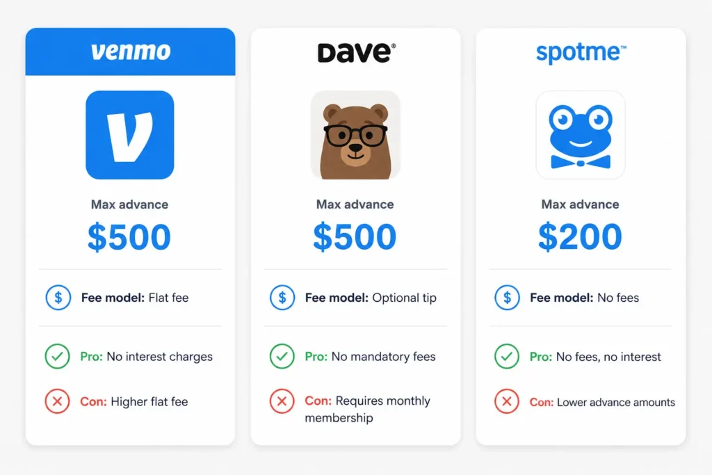 Comparison of top cash advance apps in 2026 – EarnIn vs Dave vs Brigit 